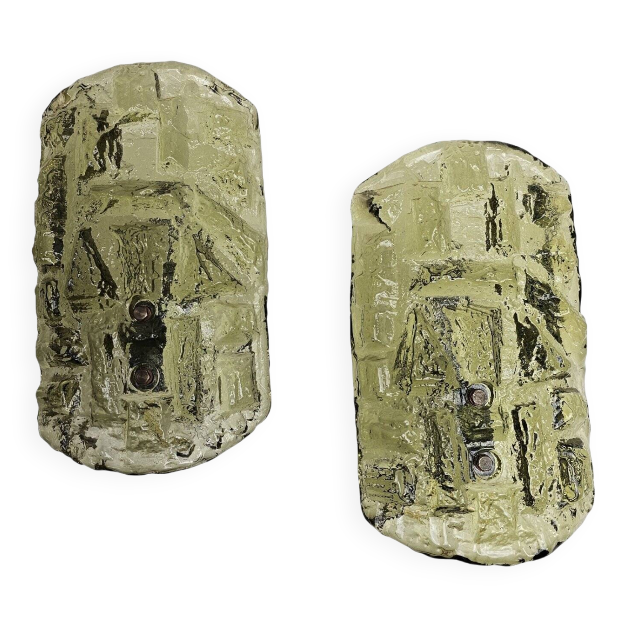 Ensemble de lampes murales en verre vert Holmegaard