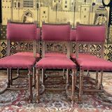 Set of 6 Renaissance style carved walnut chairs - Haute époque