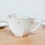 Coffee set in white and gold porcelain