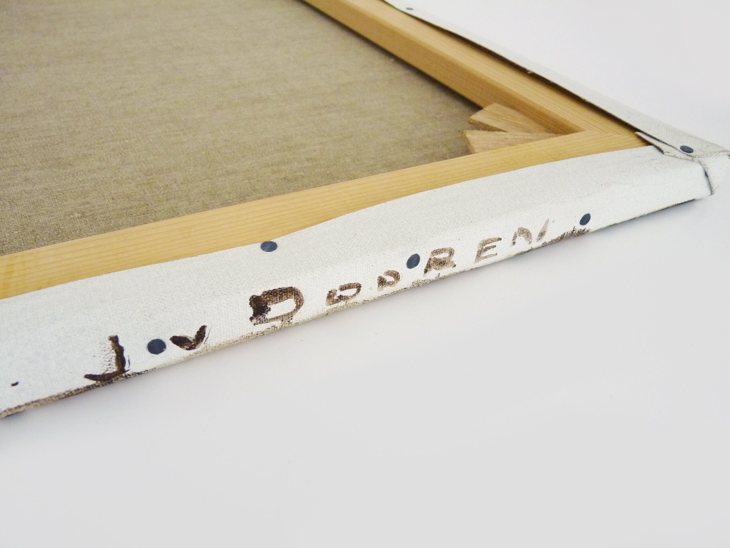 Oil on canvas village by Jan Van Dooren, autumn landscape. Signed. 70s