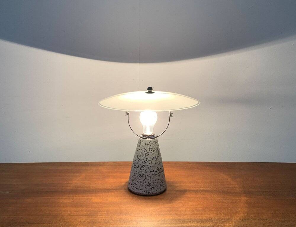 Vintage Postmodern Eno table lamp in glass and terrazzo from Ikea, 1990s.