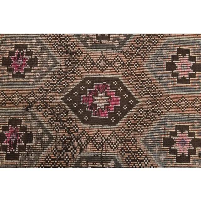 1970s Vintage Turkish Hand-Knotted Wool Cotton Brown Area Rug 166x286