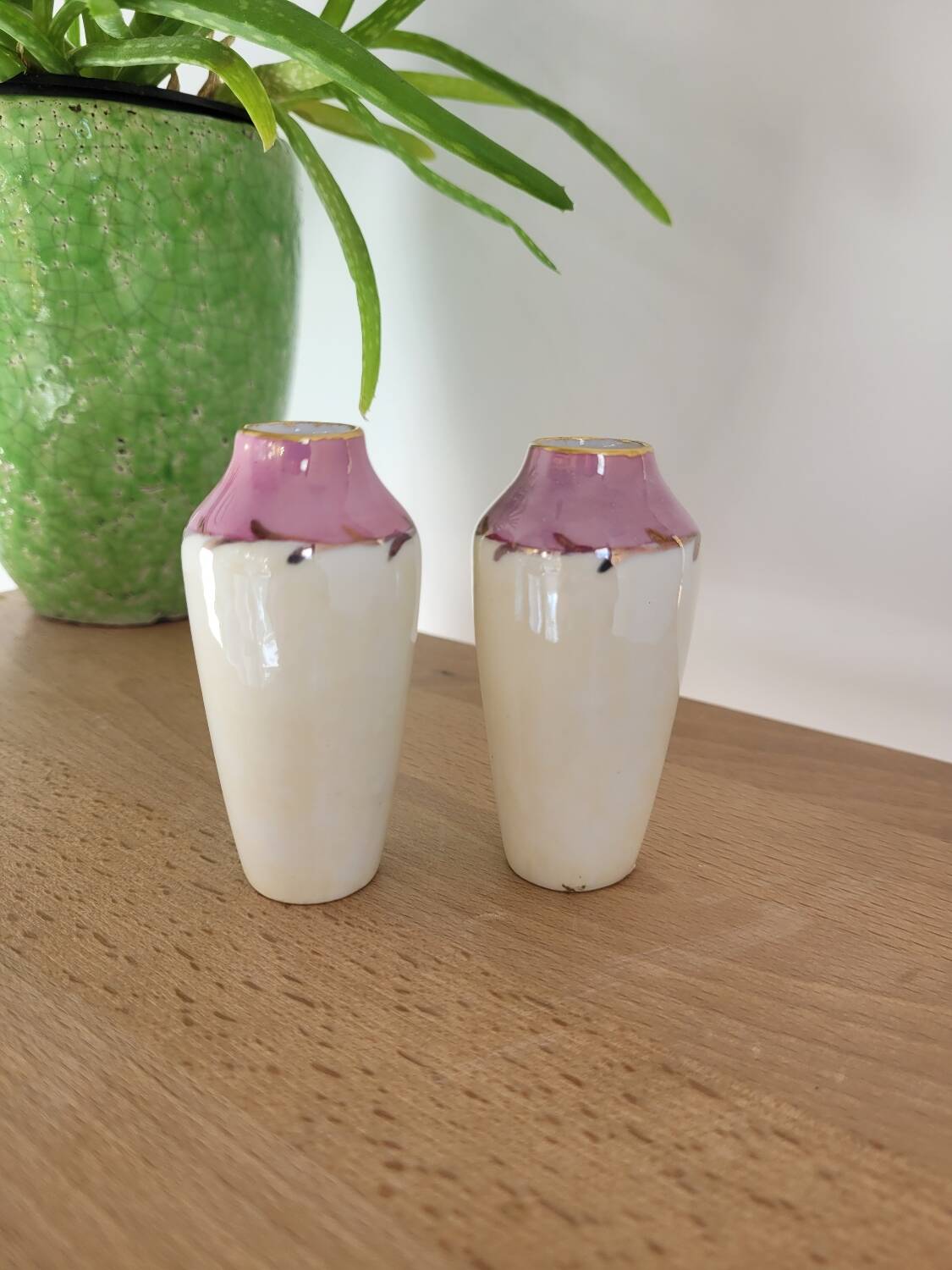 Two mini Limoges vases