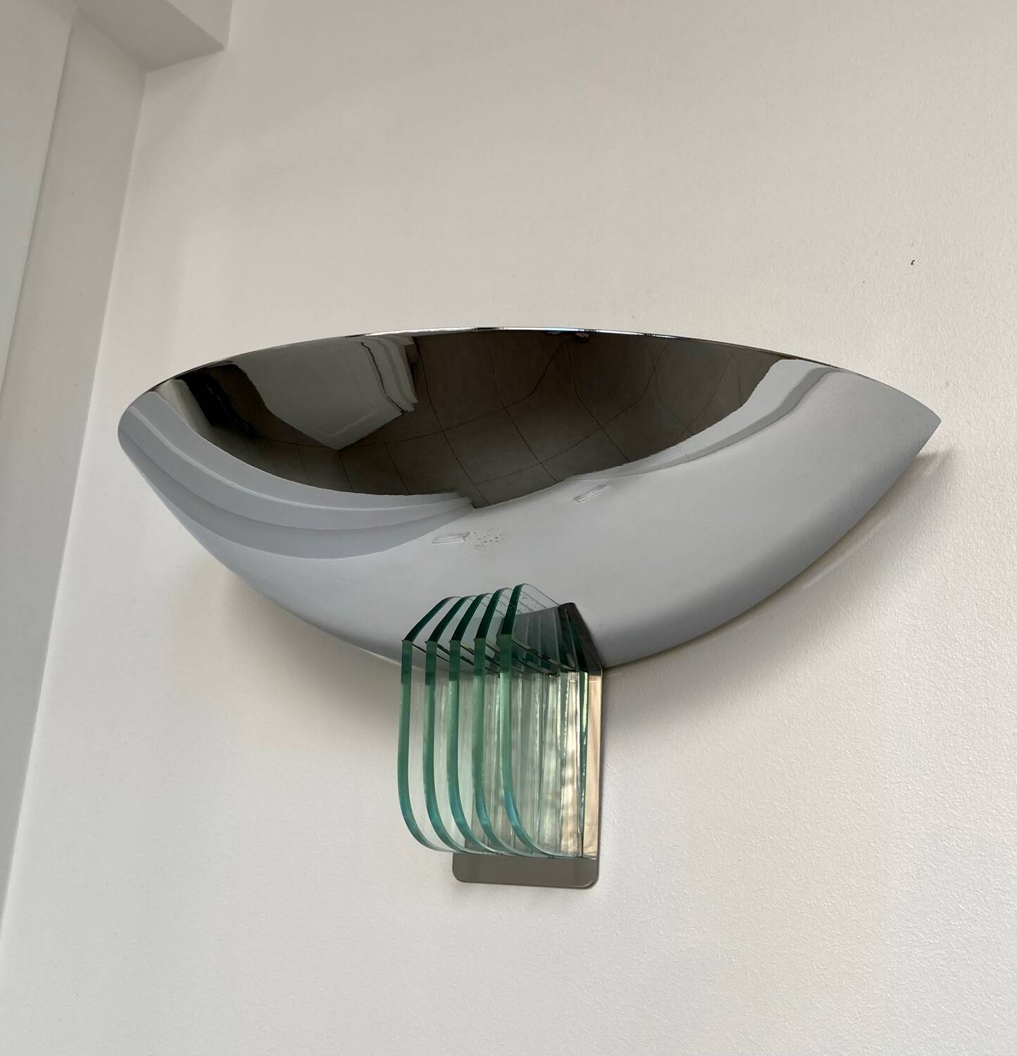 Chrome and glass wall light