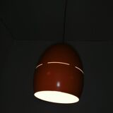 Suite of 3 vintage orange pendant lamps 70s