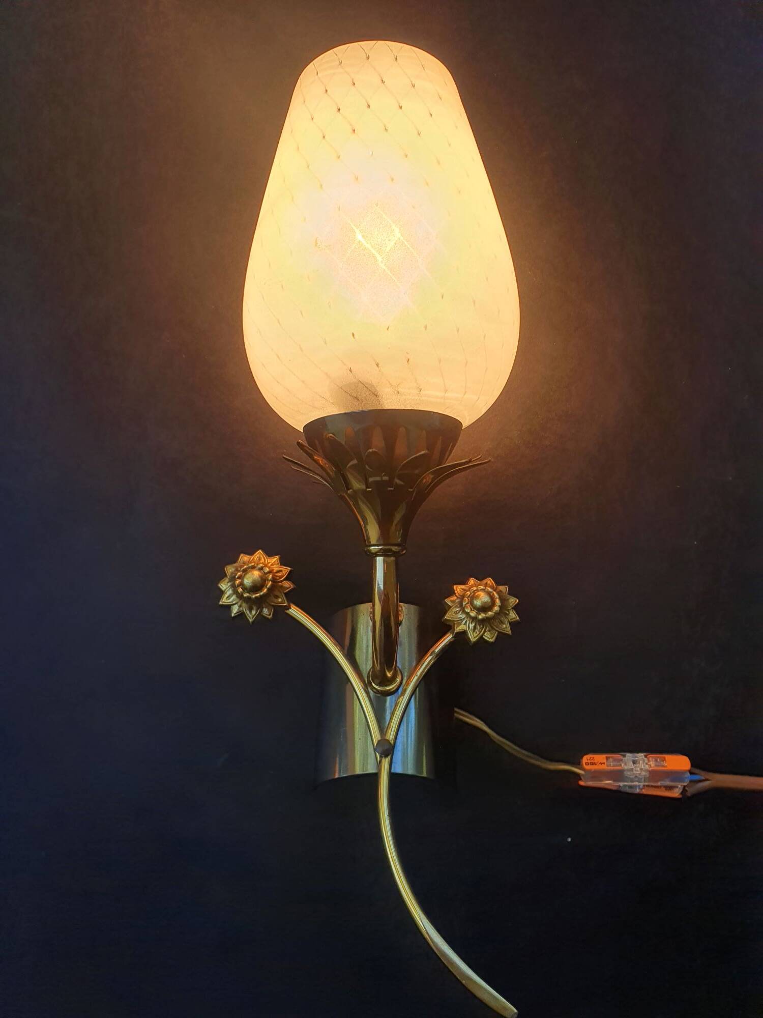 Pair of Art Deco wall sconces from the 1960s.