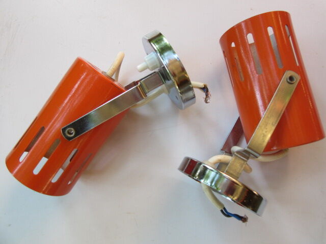 Pair of wall lamps orange