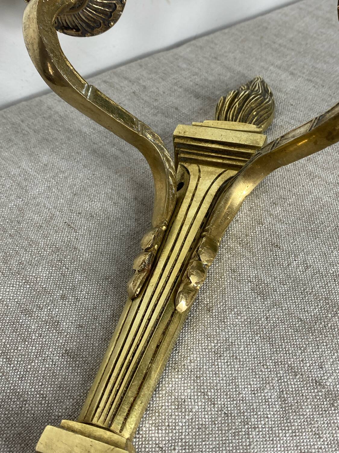 Two Empire style bronze wall candlesticks