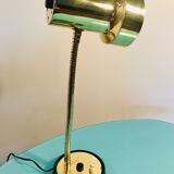 Art deco lamp, golden lamp shade, retro table lamp for apartment decor