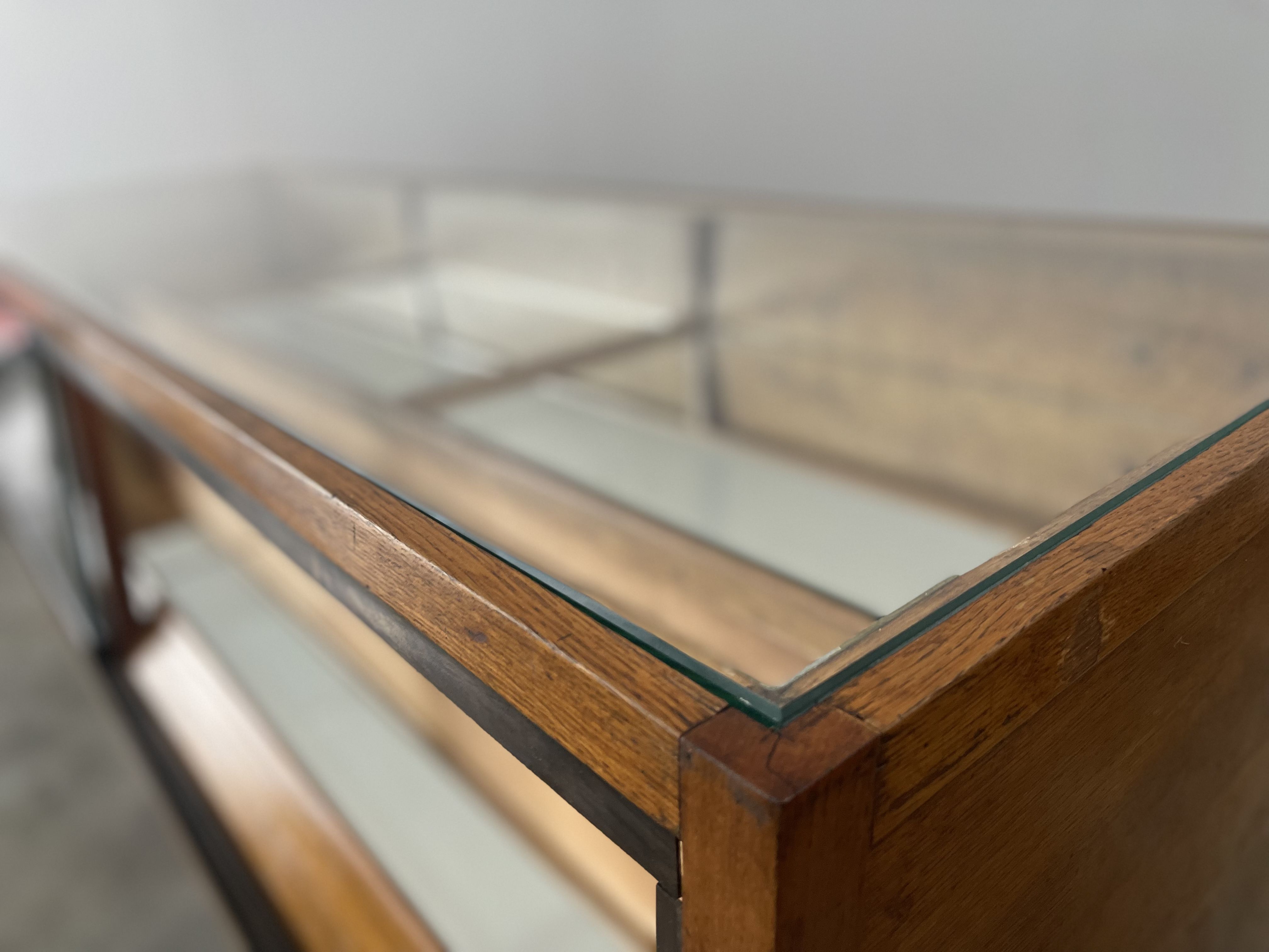 2 Showcases furniture of loom with drawers oak wood jewelry Art Deco 1930' compass feet