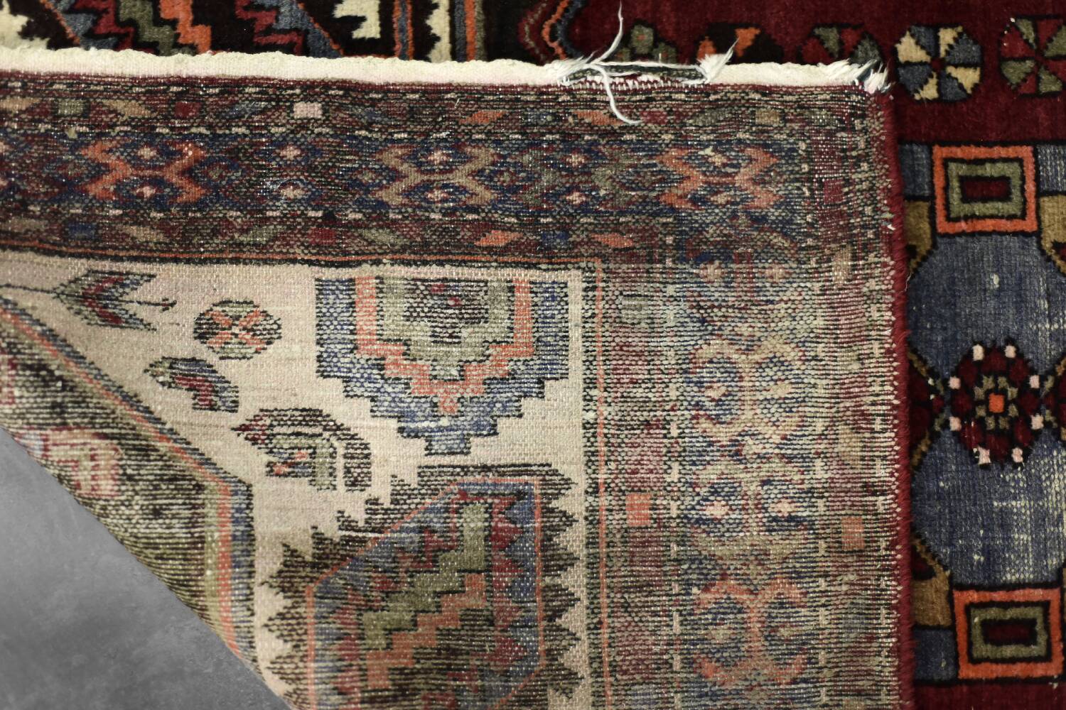 Vintage handwoven Zanjan Hamadan oriental rug, Middle East, 1960s.