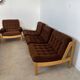Old modular living room 7 armchairs and vintage Scandinavian design coffee table from the 60s