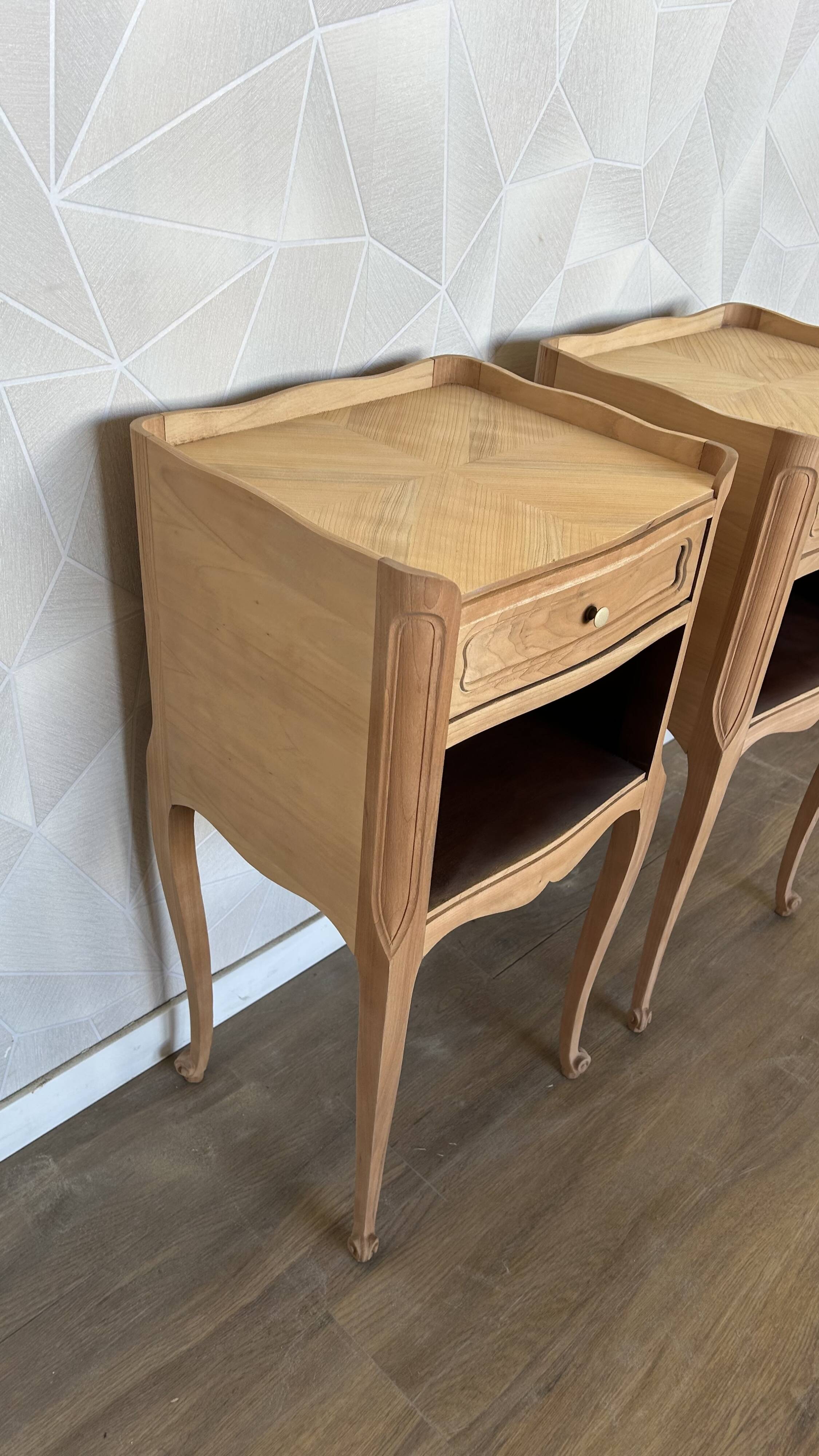 Pair of airbrushed bedside tables