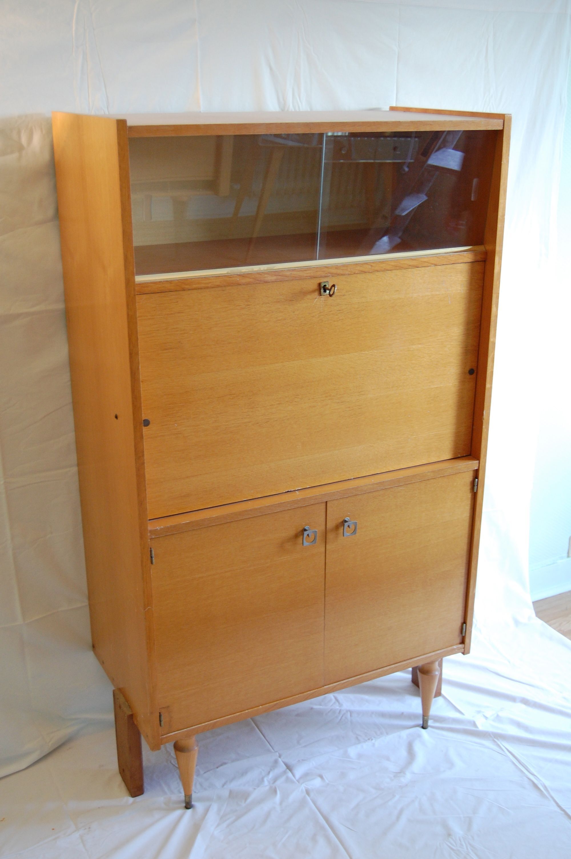 Secrétaire vitrine années 60