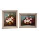 Pair of oils on canvas signed by Robert Cox, floral still lifes.