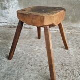 Antique stool oak plant table