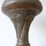 Very large floor lamp of mosqué in openwork brass decorated with calligraphy decoration in Tuluth