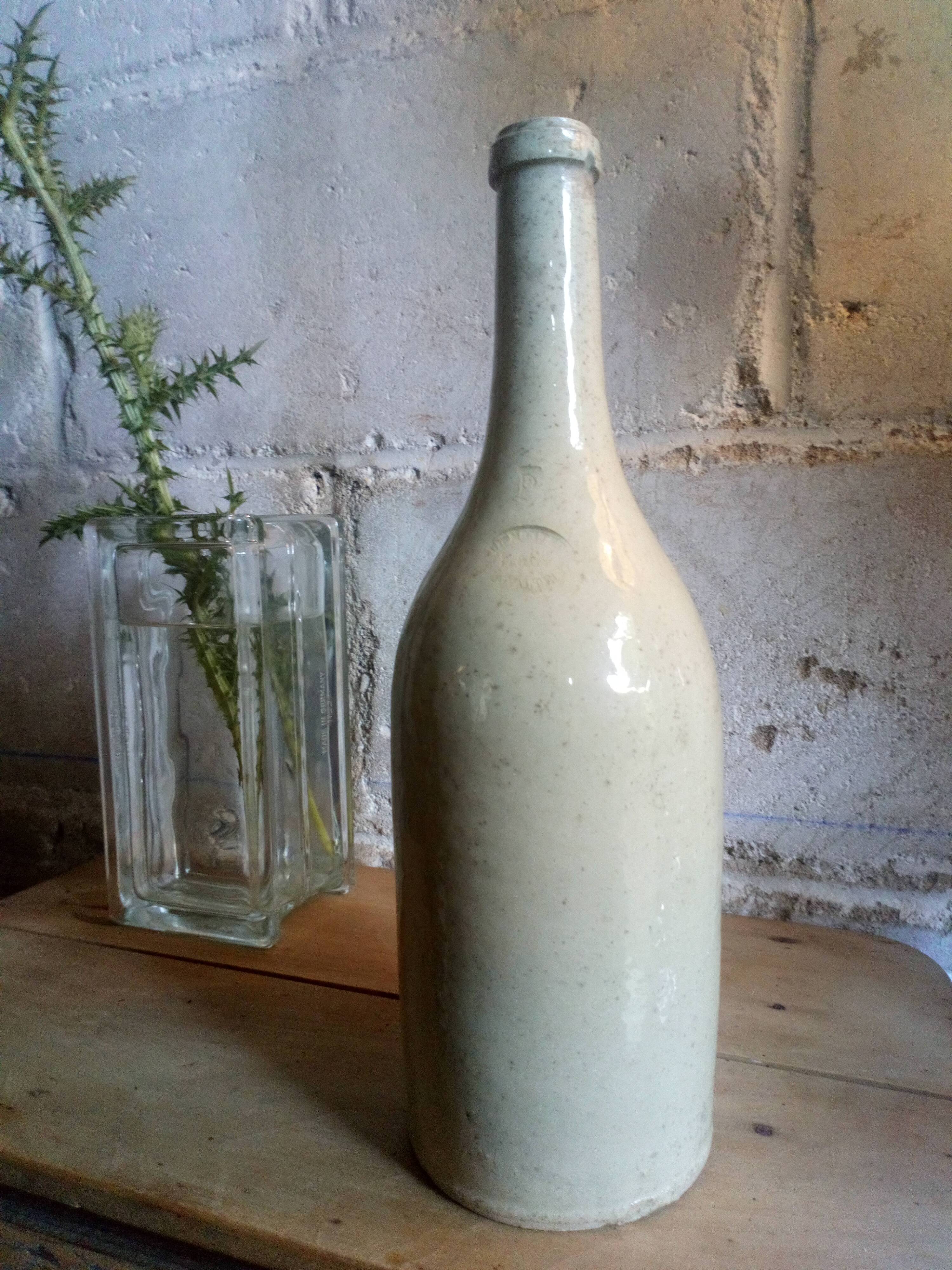 19th-century bottle in vernissée earth