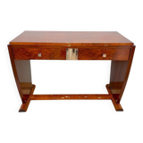Art Deco Console Table in Thuja Roots, Birch and Silver-Plate, France, 1925