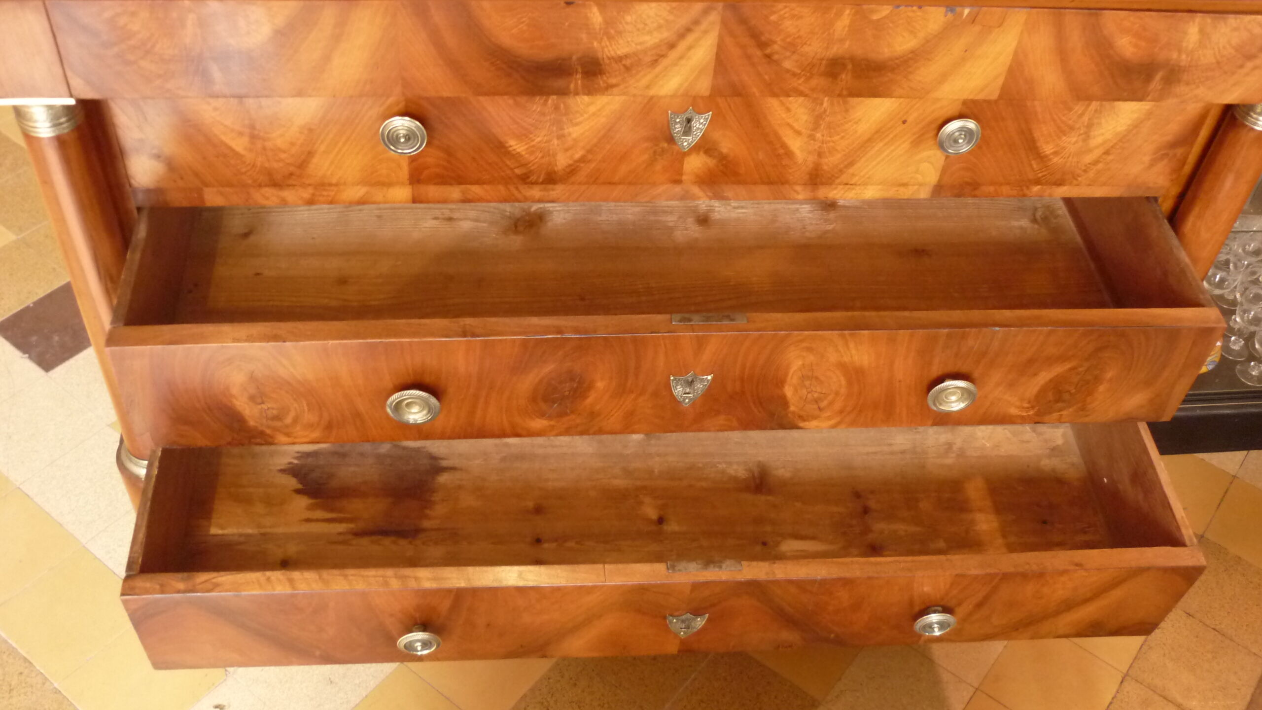 Empire dresser walnut columns