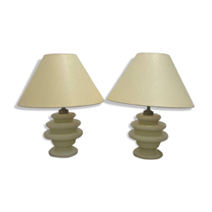 Lampe opaline jaune pastel