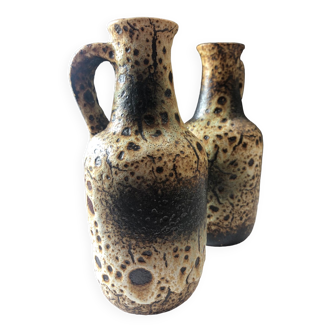 Set of 2 vase Bay Keramik fat lava