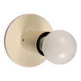 Vintage white enamel metal wall sconces designed in Italy from the 1960s.