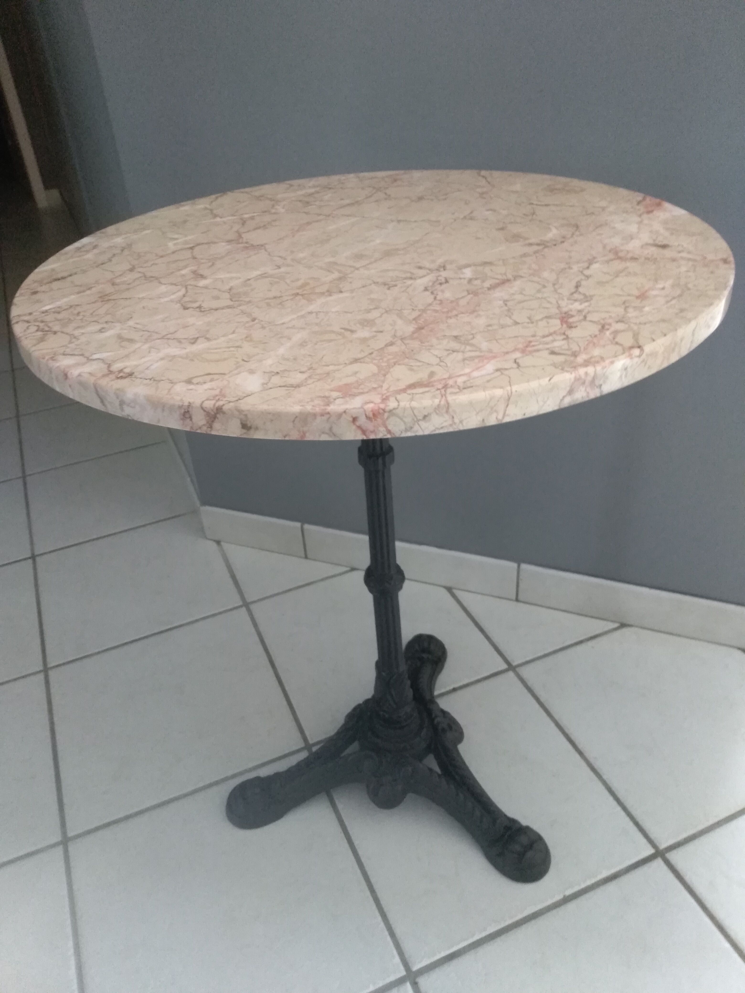 Old table pedestal of Bistrot marble 1950