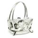 Sugar bowl, postmodernism, silver-plated brass, HEFRA, Poland, 1970s