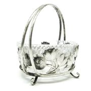 Sugar bowl, postmodernism, silver-plated brass, HEFRA, Poland, 1970s