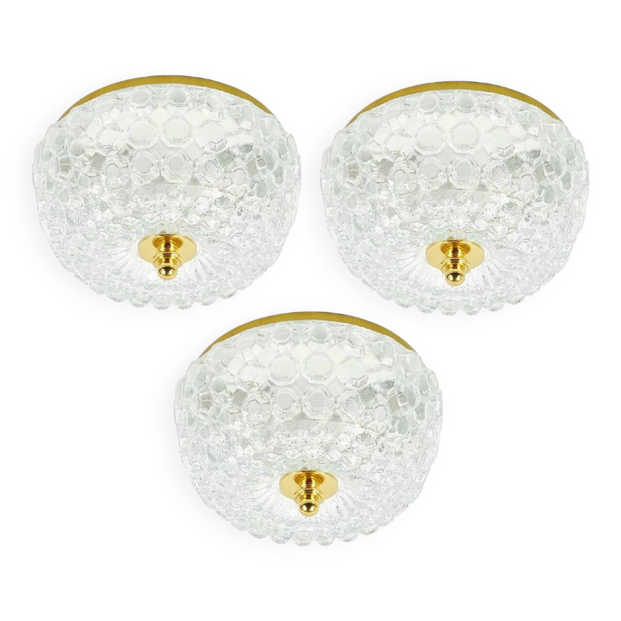 Plafonnier/applique murale en verre bullé de style Mid-Century par H. Tynell, années 1960