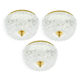 Plafonnier/applique murale en verre bullé de style Mid-Century par H. Tynell, années 1960