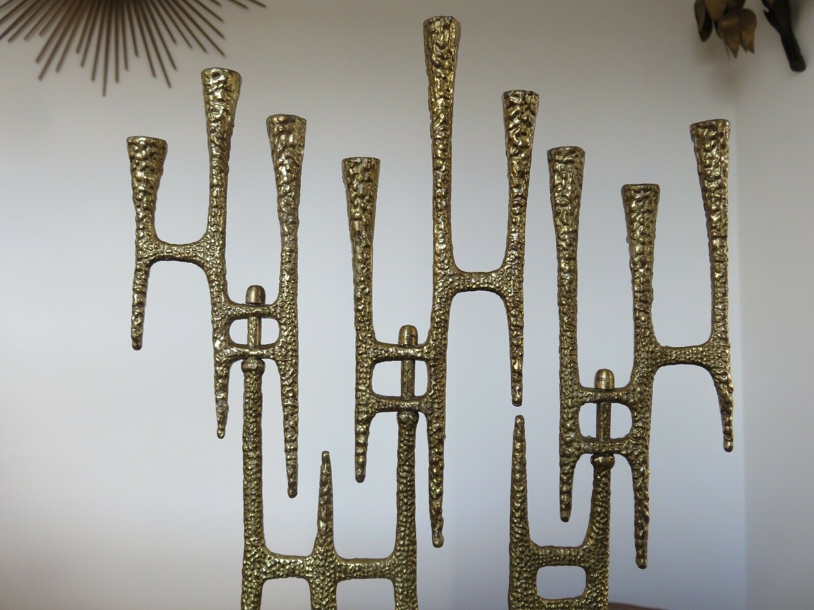 Brutal brass candlestick 9 70s candles