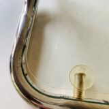 Table d'appoint en verre et laiton avec porte revues, circa 1970