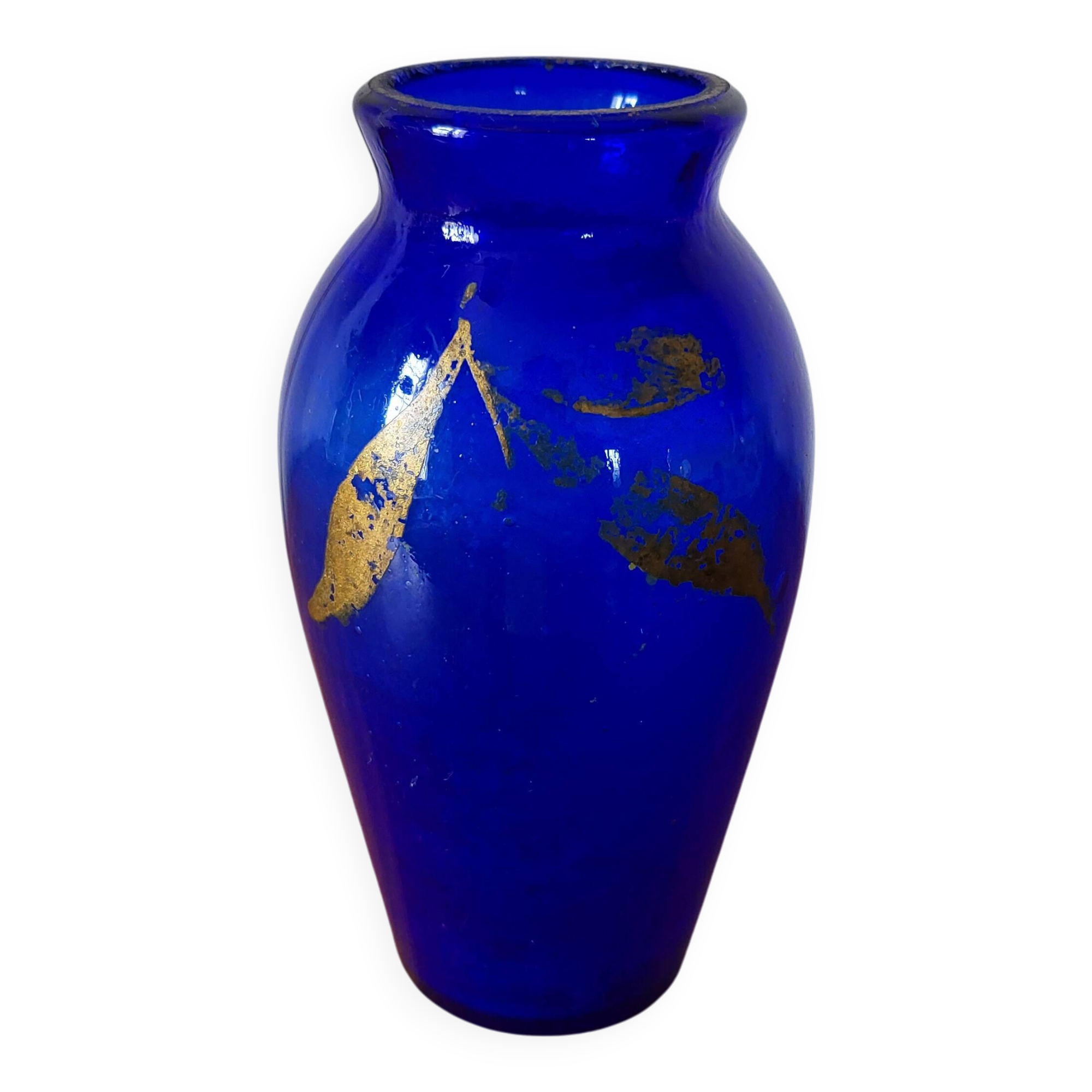Small cobalt blue glass vase