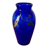 Petit Vase en verre bleu cobalt
