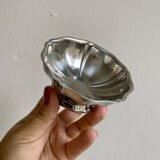 Vintage ice cream service, stainless steel cups and spoons