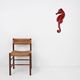 Belgian ceramic red Seahorse Plaque by André Bayer, 1960s