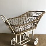 Antique toy, wicker doll cradle