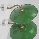 Duo of enamelled sheet metal wall lamps