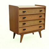 Vintage 1960s chest of drawers with compass legs