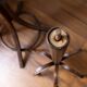 Baumann swivel parrot coat rack, dark wood.
