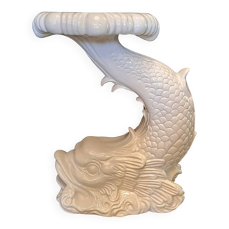 Earthenware dolphin plant holder