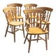 Set of 4 chairs and 1 armchair in mountain style.