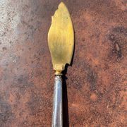 Silver-handled pie server Minerve, golden blade, Louis style.