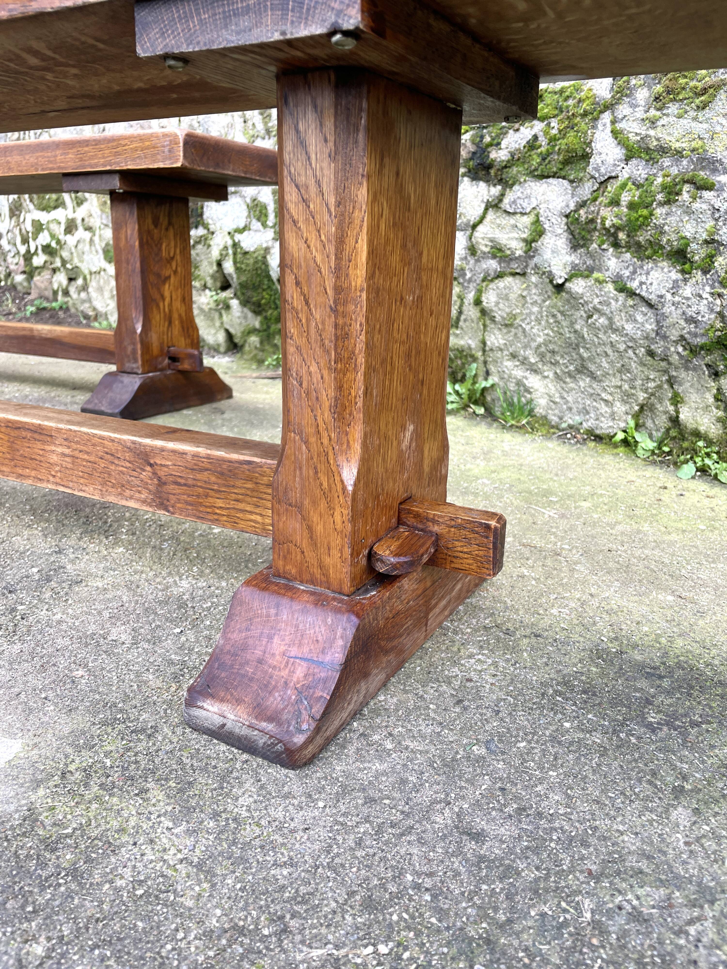 Pair of solid oak benches