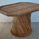 Table basse sculpturale en rotin tressé-vintage années 60/70