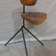 Vintage tripod ashtray with wooden shelf
