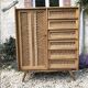 Commode bois et rotin 1/2 armoire