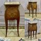 Louis XV style bedside table in rosewood and oak from the 70s with marble top